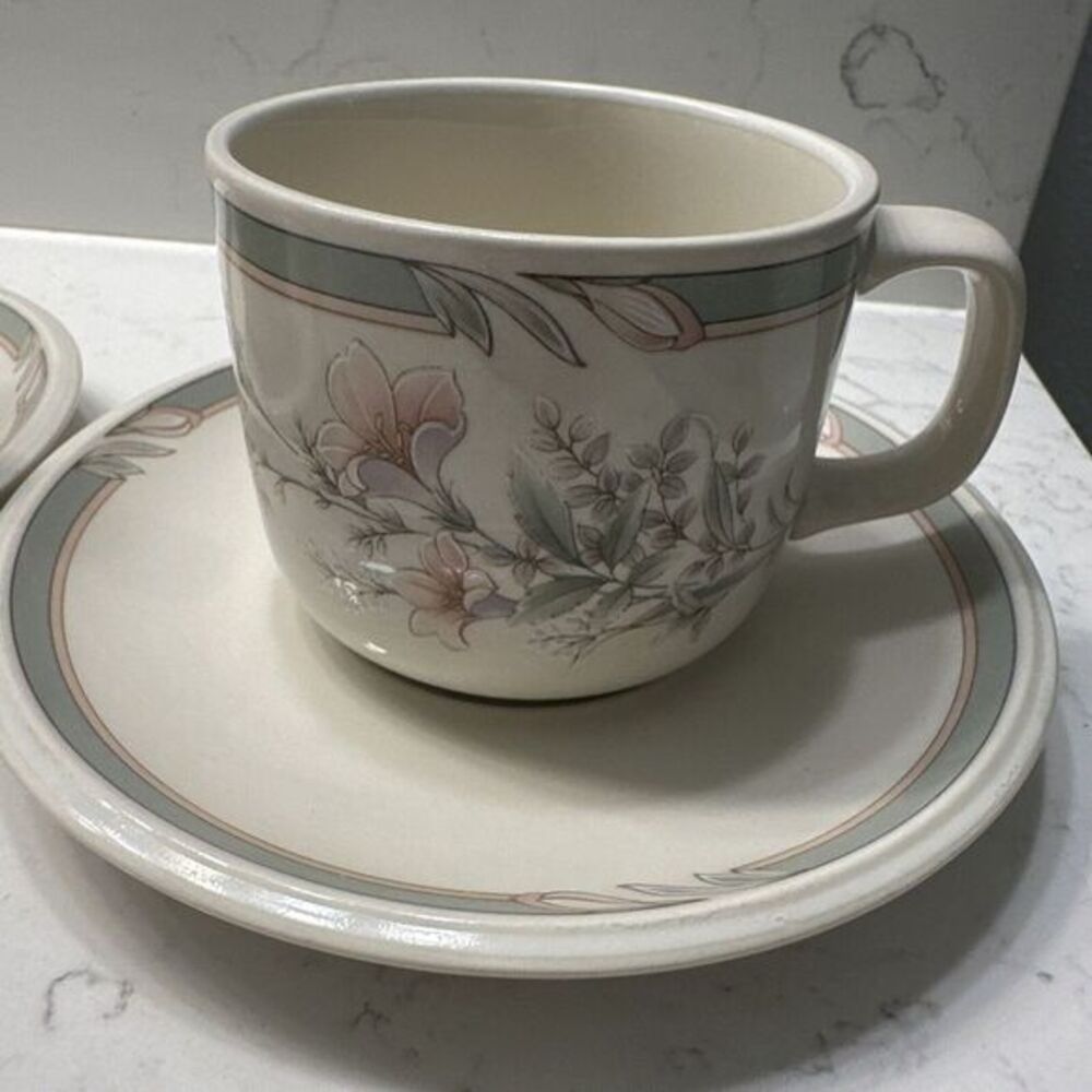 Keltcraft Misty Isle Collection Noritake Deerfield Pattern -‎ 2 Cups And Saucers - Picture 3 of 11